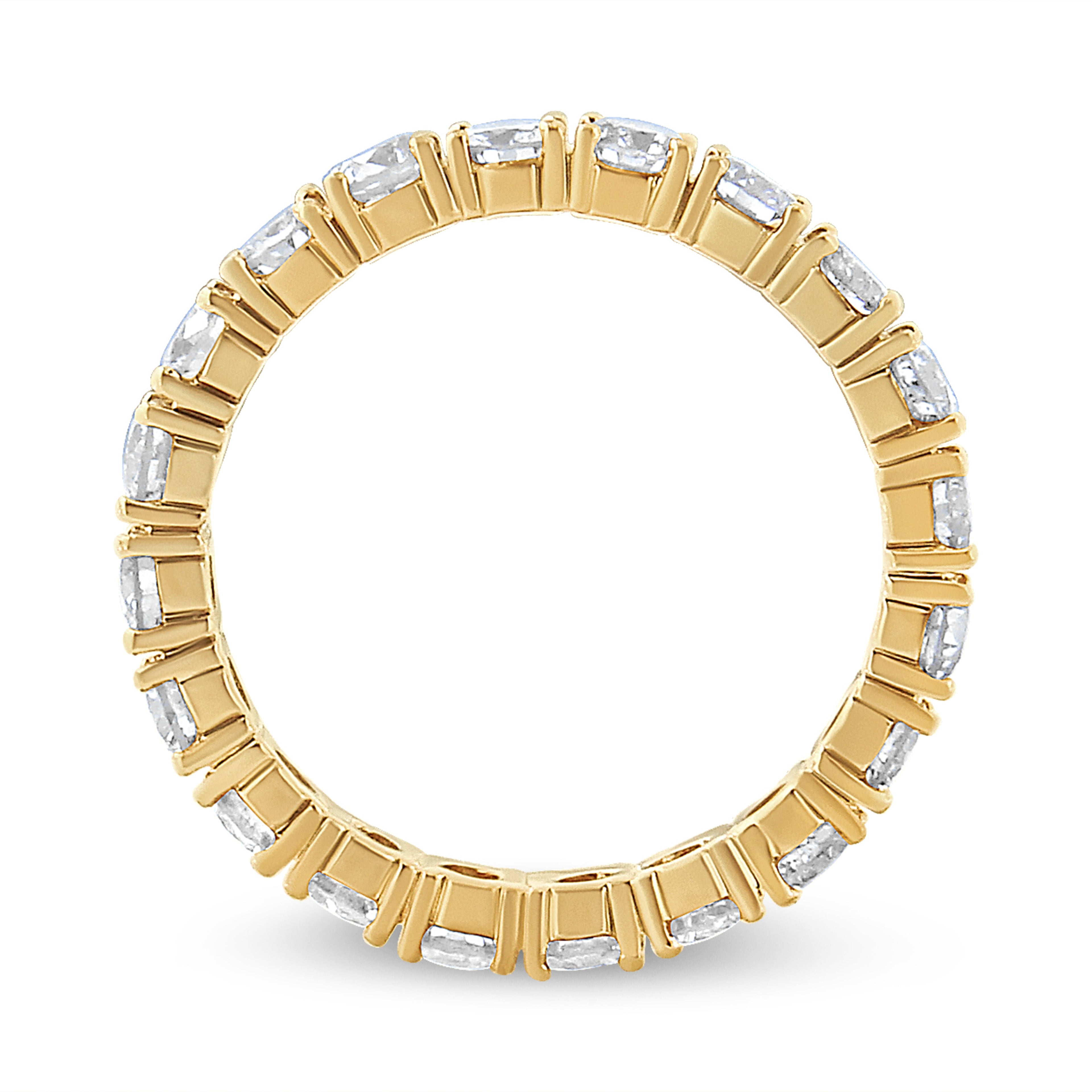 14K Yellow Gold 2.00 Cttw Shared Prong Set Round Cut Diamond Eternity Band (J-K Color, VS1-VS2 Clarity) - Ring Size 6.75 by Bids.com