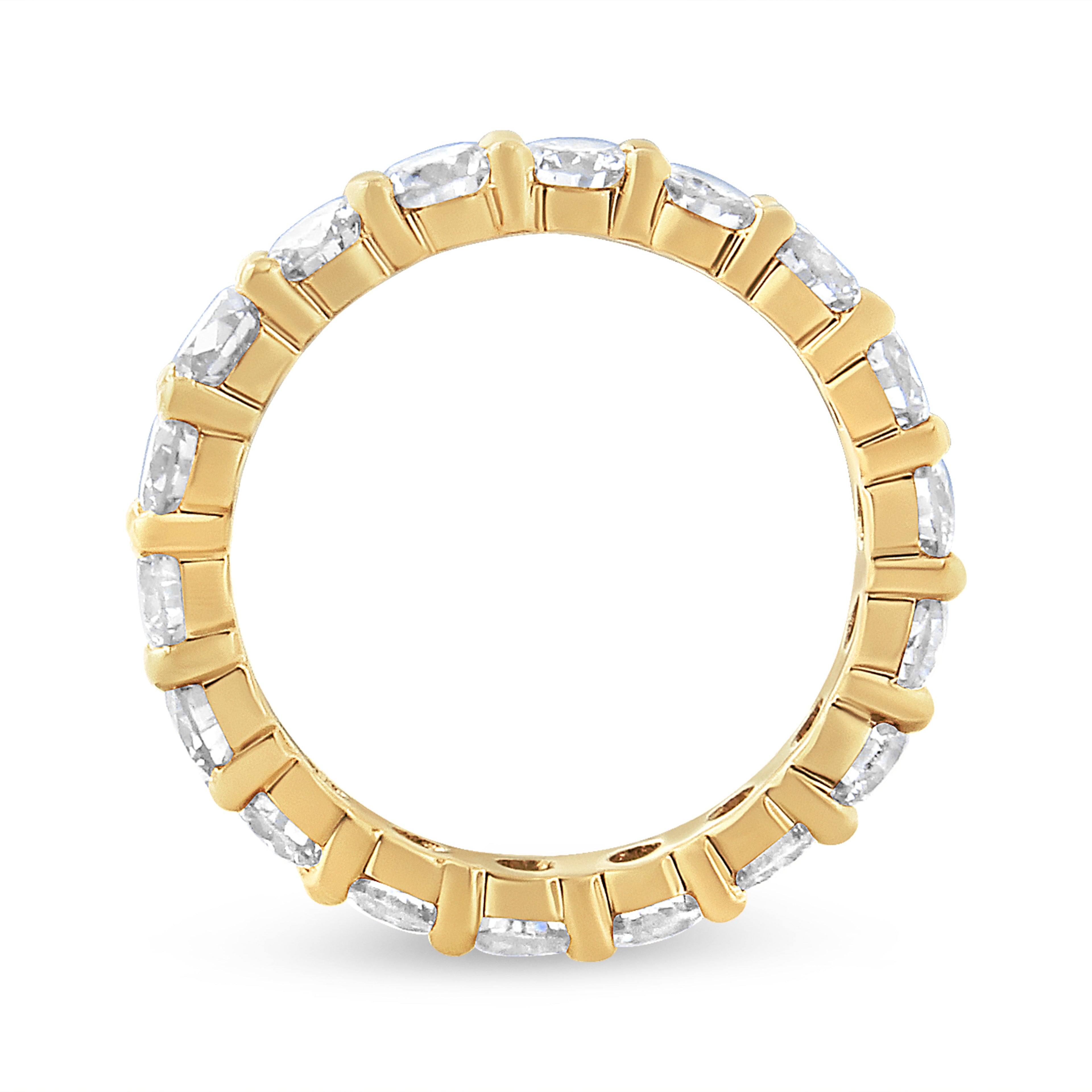 14K Yellow Gold 3.00 Cttw Shared Prong Set Round Cut Diamond Eternity Band (J-K Color, VS1-VS2 Clarity) - Ring Size 7 by Bids.com
