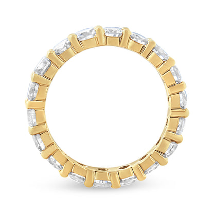 14K Yellow Gold 3.00 Cttw Shared Prong Set Round Cut Diamond Eternity Band (J-K Color, VS1-VS2 Clarity) - Ring Size 7 by Bids.com