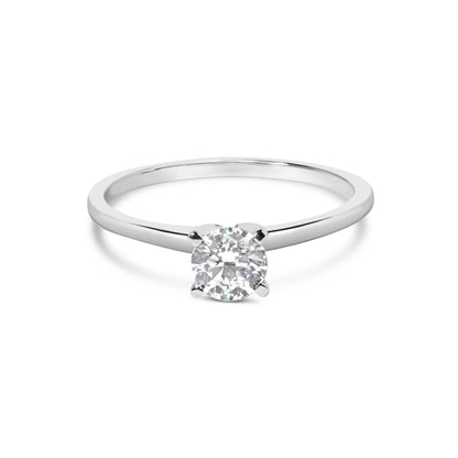 14K White Gold 1/2 Cttw Round Lab Grown Diamond 4 Prong Solitaire Engagement Ring (F-G Color, VS2-SI1 Clarity) - Size 7 by Bids.com