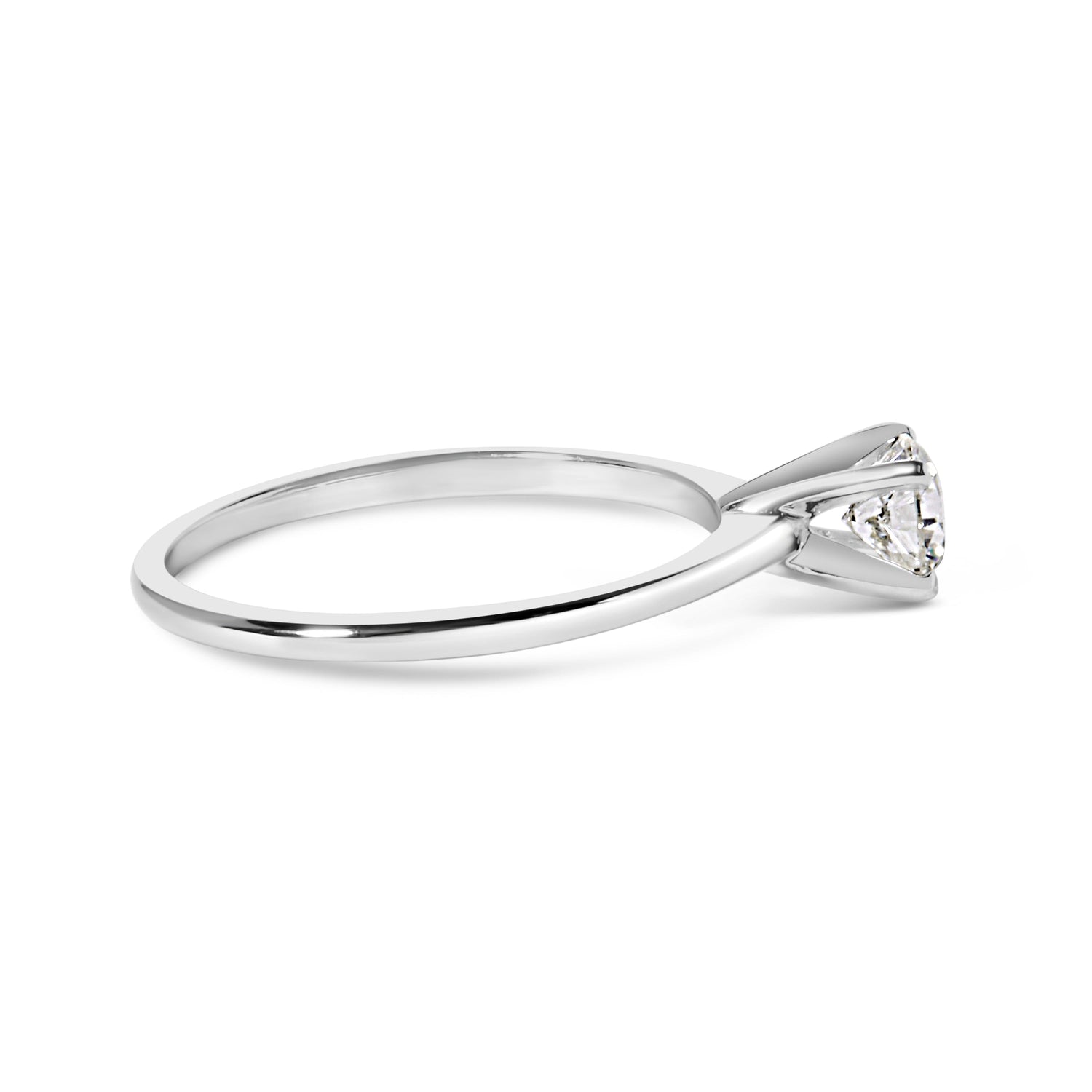 14K White Gold 1/2 Cttw Round Lab Grown Diamond 4 Prong Solitaire Engagement Ring (F-G Color, VS2-SI1 Clarity) - Size 7 by Bids.com