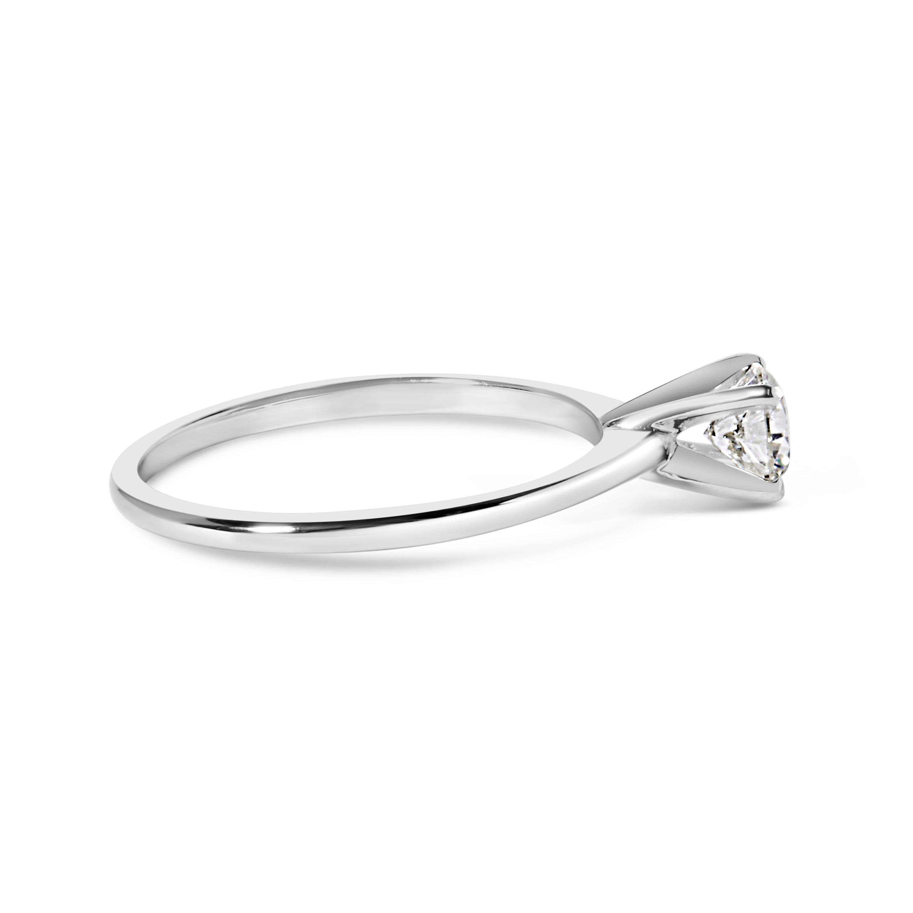 14K White Gold 1/2 Cttw Round Lab Grown Diamond 4 Prong Solitaire Engagement Ring (F-G Color, VS2-SI1 Clarity) - Size 7 by Bids.com