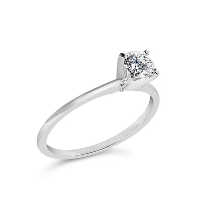 14K White Gold 1/2 Cttw Round Lab Grown Diamond 4 Prong Solitaire Engagement Ring (F-G Color, VS2-SI1 Clarity) - Size 7 by Bids.com