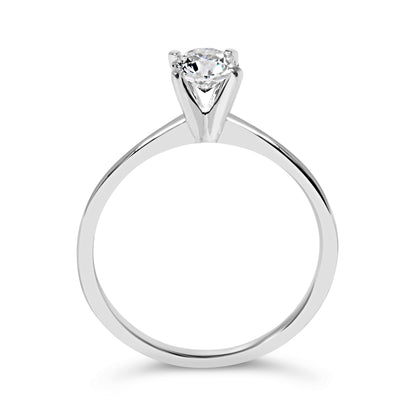 14K White Gold 1/2 Cttw Round Lab Grown Diamond 4 Prong Solitaire Engagement Ring (F-G Color, VS2-SI1 Clarity) - Size 7 by Bids.com