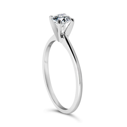 14K White Gold 1/2 Cttw Round Lab Grown Diamond 4 Prong Solitaire Engagement Ring (F-G Color, VS2-SI1 Clarity) - Size 7 by Bids.com