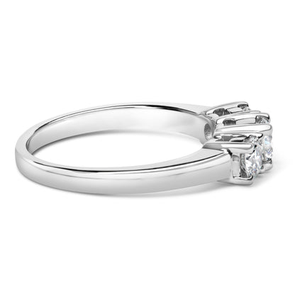 14K White Gold 3/4 Cttw Lab Grown Diamond 3 Stone Ring Band (F-G Color, VS2-SI1 Clarity)- Size 7 by Bids.com