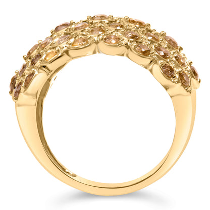 10K Yellow Gold 2.0 Cttw Brown Diamond Teardrop Design Cocktail Ring  DestGlow
