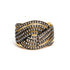 10K Yellow Gold Plated .925 Sterling Silver 1.0 cttw Champagne Diamond Crossover Ring  DestGlow