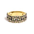10K Yellow Gold Plated Sterling Silver 1 1/2 Cttw Brown Diamond Scalloped Band Ring  DestGlow