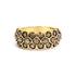 10K Yellow Gold Plated Sterling Silver 1.0 Cttw Brown Diamond Scalloped Motif Band Ring  DestGlow