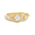 14K Yellow Gold Plated Sterling Silver 1/2 Cttw Lab Grown Diamond Floral 3-Stone Ring  DestGlow
