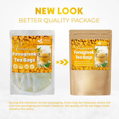 Premium Fenugreek Tea Bags. No Sugar, No Caffeine, No Gluten, Vegan. (30 Tea Bags)