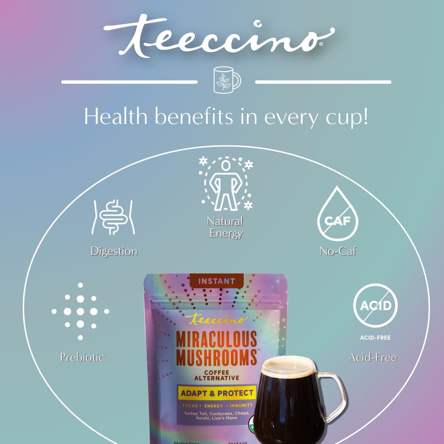 Miraculous Mushrooms® Adapt &amp; Protect Instant Herbal Coffee