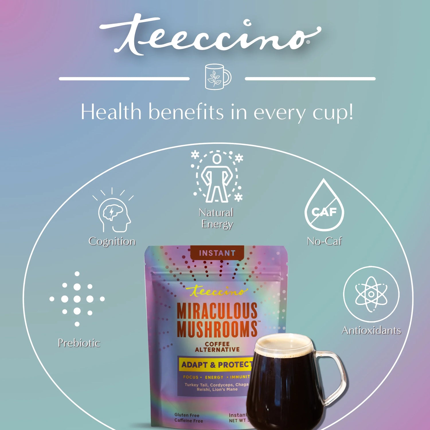 Miraculous Mushrooms® Adapt &amp; Protect Instant Herbal Coffee