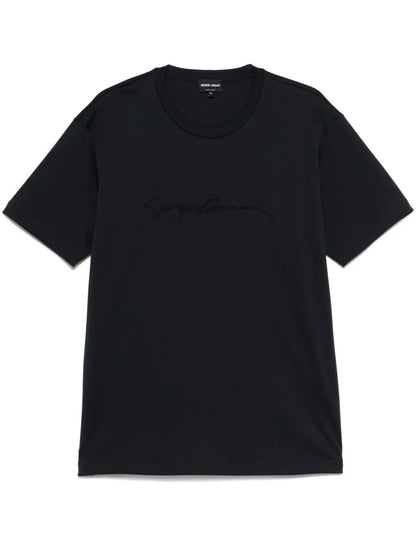 Giorgio Armani Men Pure Cotton Interlock Signature Logo T-Shirt by Luosophy