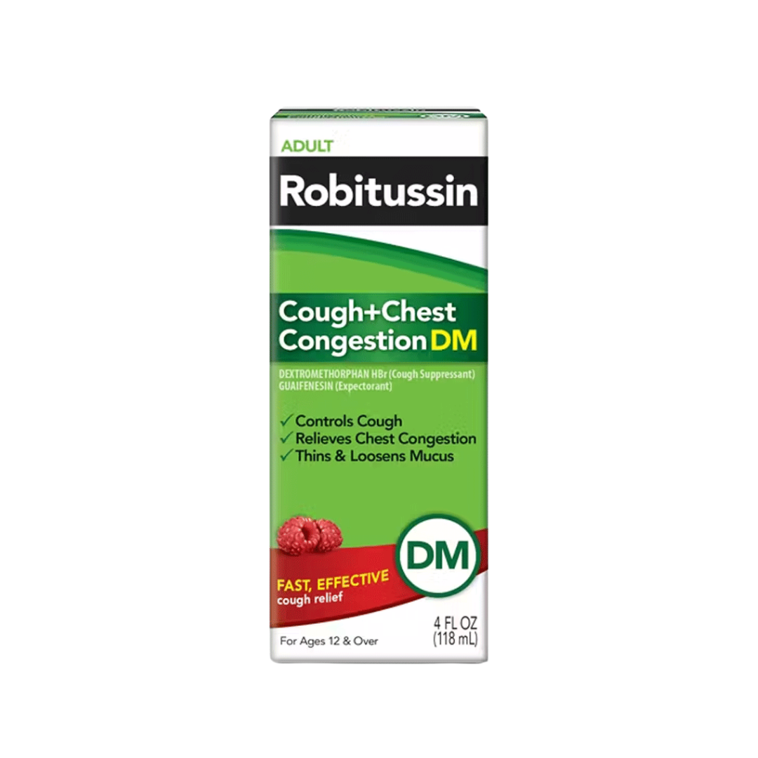 Robitussin Adult Cough + Chest Congestion DM Raspberry (4oz)  DestGlow