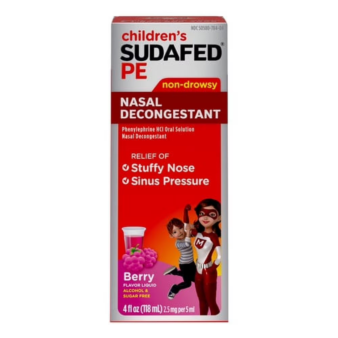 Children’s Sudafed PE Nasal Decongestant Grape (4oz) by Farmacias Savia
