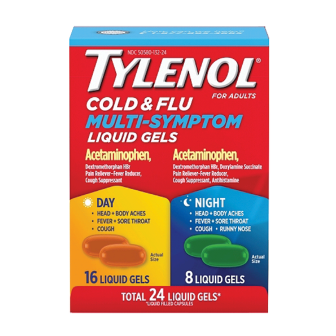 Tylenol Cold &amp; Flu Multi-Symptom Day/Night Liquid Gels (24 ct) by Farmacias Savia