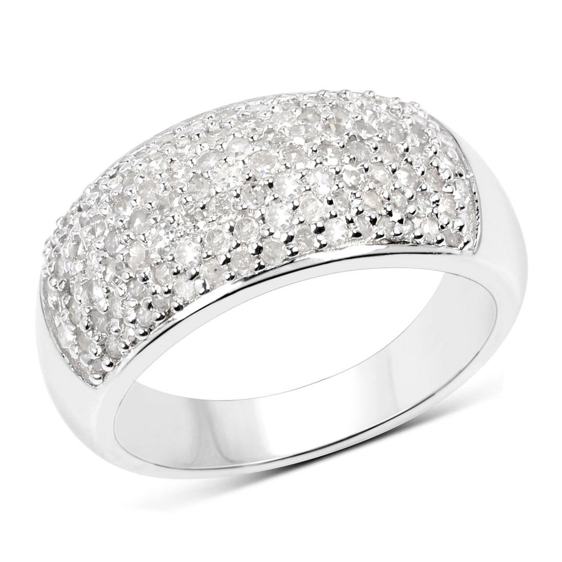 0.96 Carat Genuine White Diamond .925 Sterling Silver Ring by Bids.com