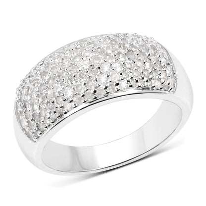 0.96 Carat Genuine White Diamond .925 Sterling Silver Ring by Bids.com