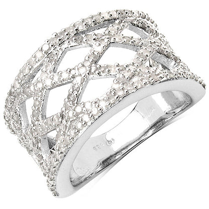 0.92 Carat Genuine White Diamond .925 Sterling Silver Ring by Bids.com