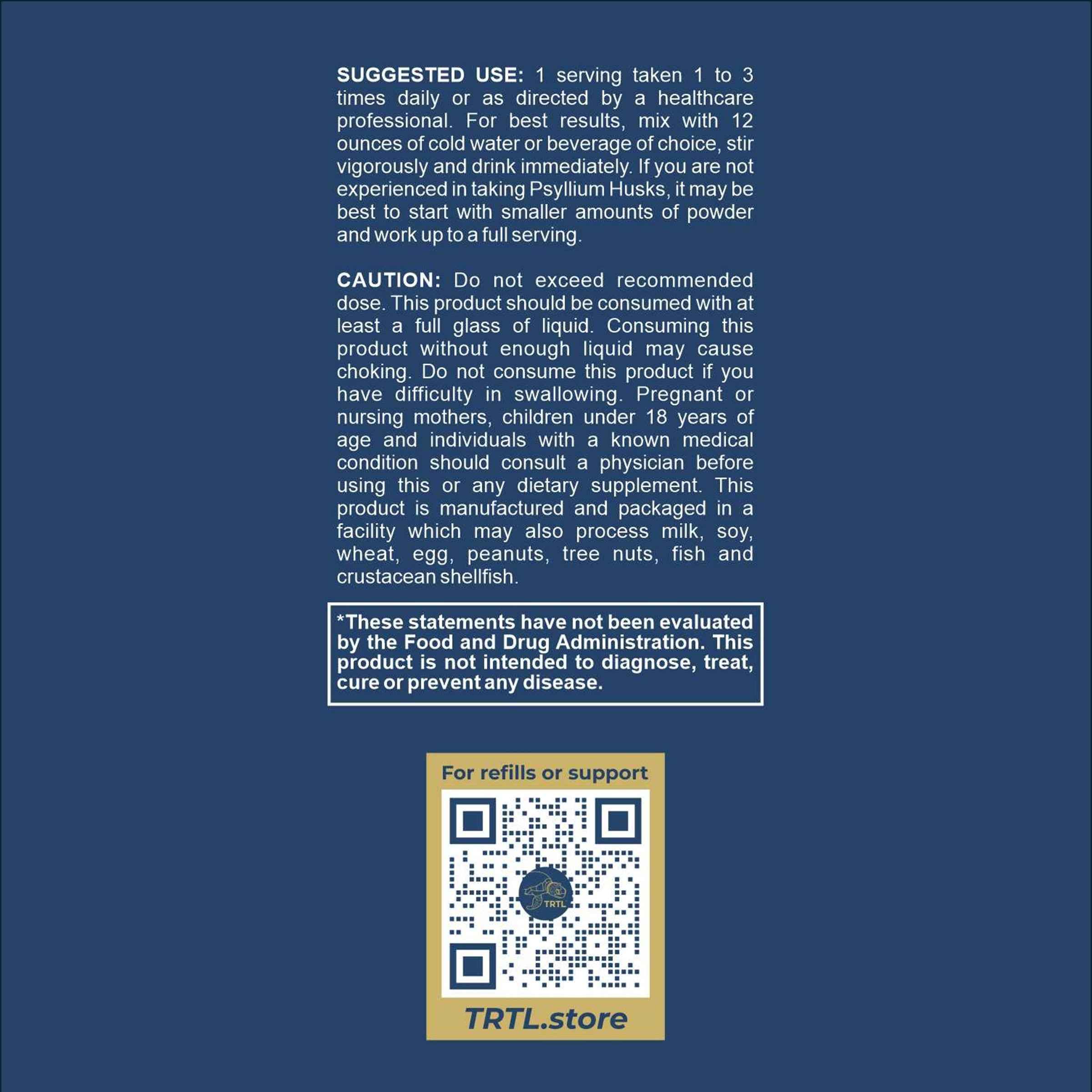 TRTL Psyllium Husk - Powder Formula - 300g
