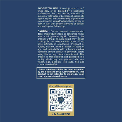 TRTL Psyllium Husk - Powder Formula - 300g