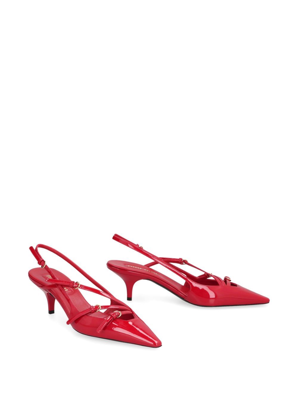 Miu Miu Women Patent Leather Slingbacks With Buckles by Luosophy