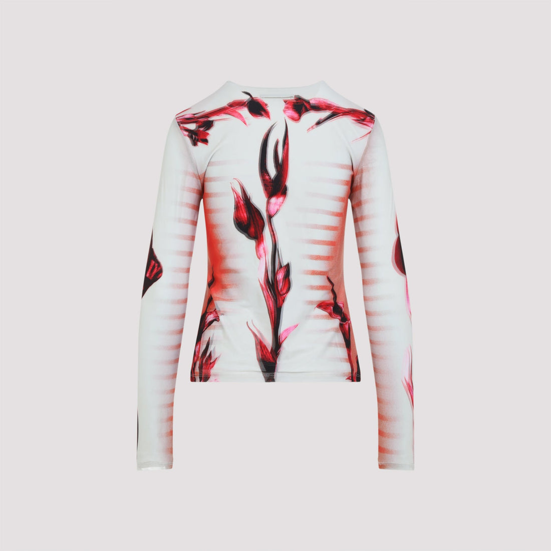 Jean Paul Gaultier Layered Long Sleeves Top Printed "Flower Body Morphing Mariniere" Women by Luosophy