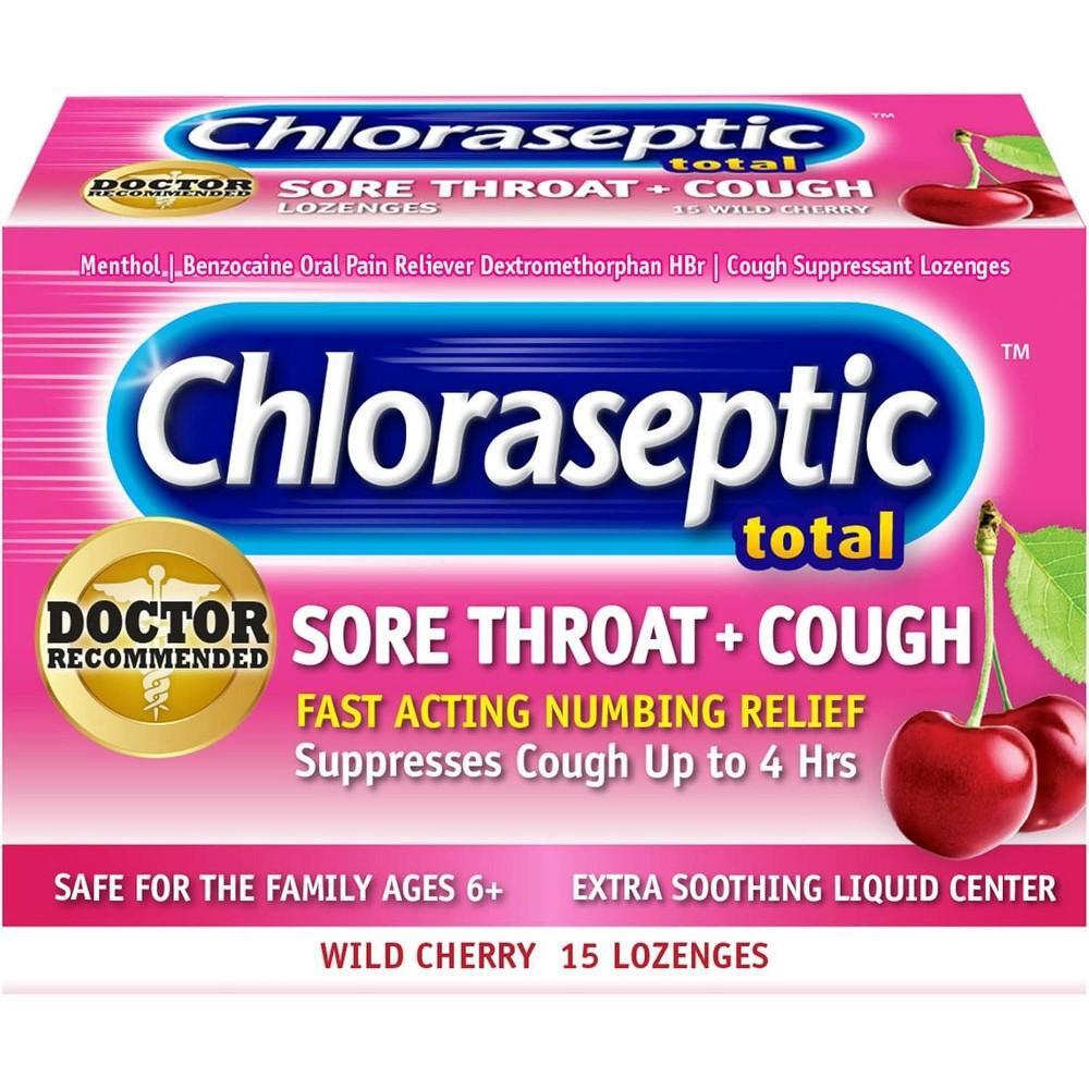 Chloraseptic Total Sore Throat + Cough Lozenges, Wild Cherry by Pasteur Pharmacy