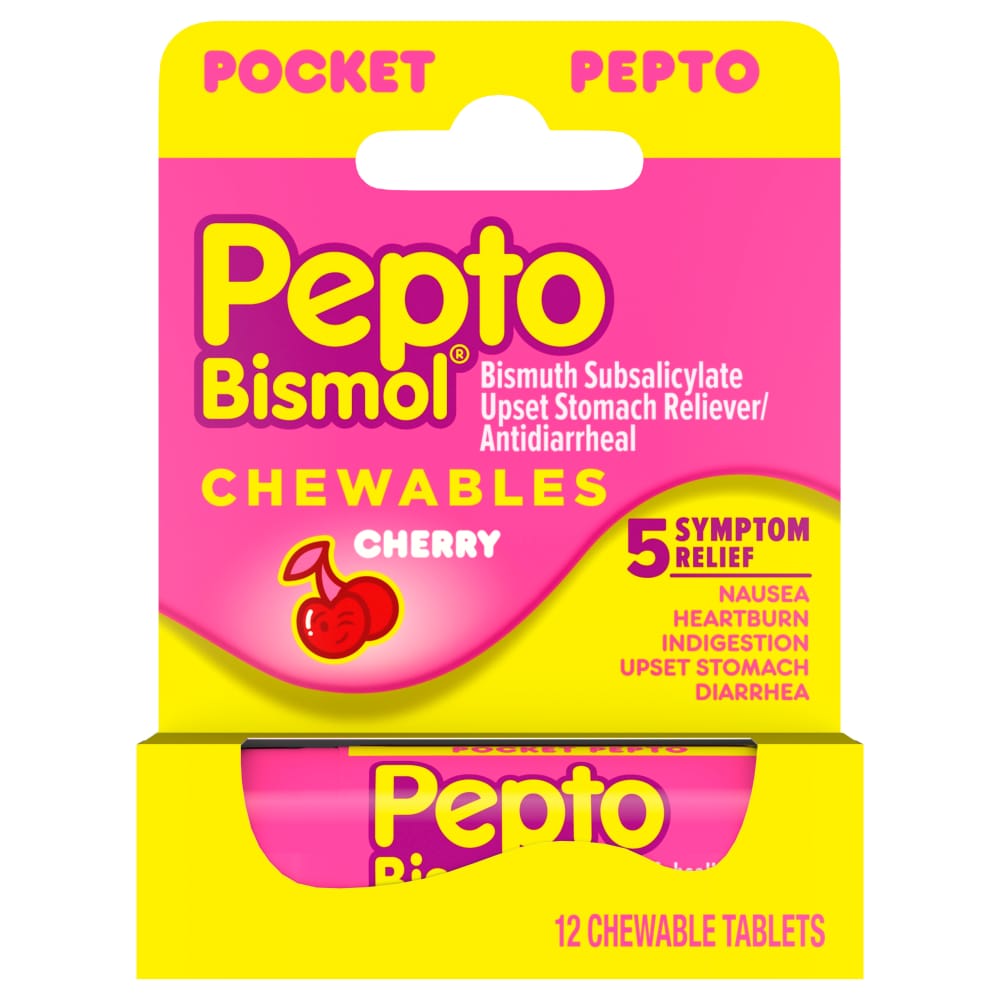 Pepto-Bismol To Go Upset Stomach Reliever/Antidiarrheal, Chewable Tablets, Cherry by Pasteur Pharmacy