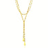 14k Yellow Gold Double Strand Chain with Puffed Heart Lariat Necklace  DestGlow