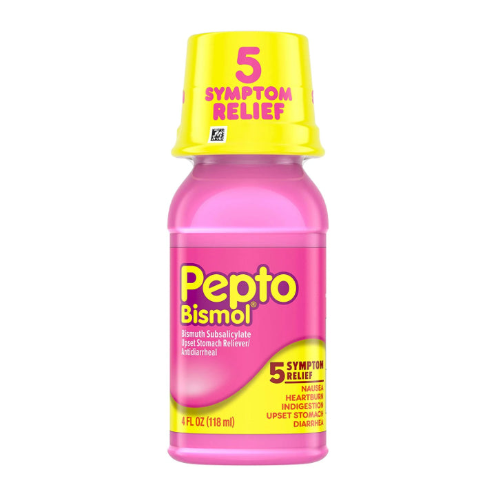 Pepto Bismol Liquid Travel Size For Heartburn Diarrhea Original 3.4oz 