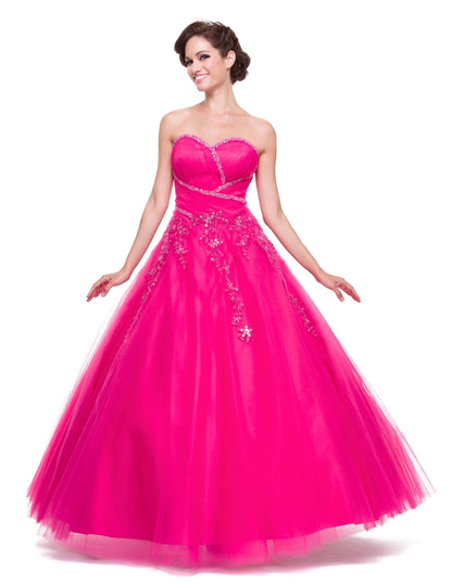 CLEARANCE - Juliet 301 Poofy Quinceanera Tulle Dress A-Line Strapless Beading by DiscountDressShop