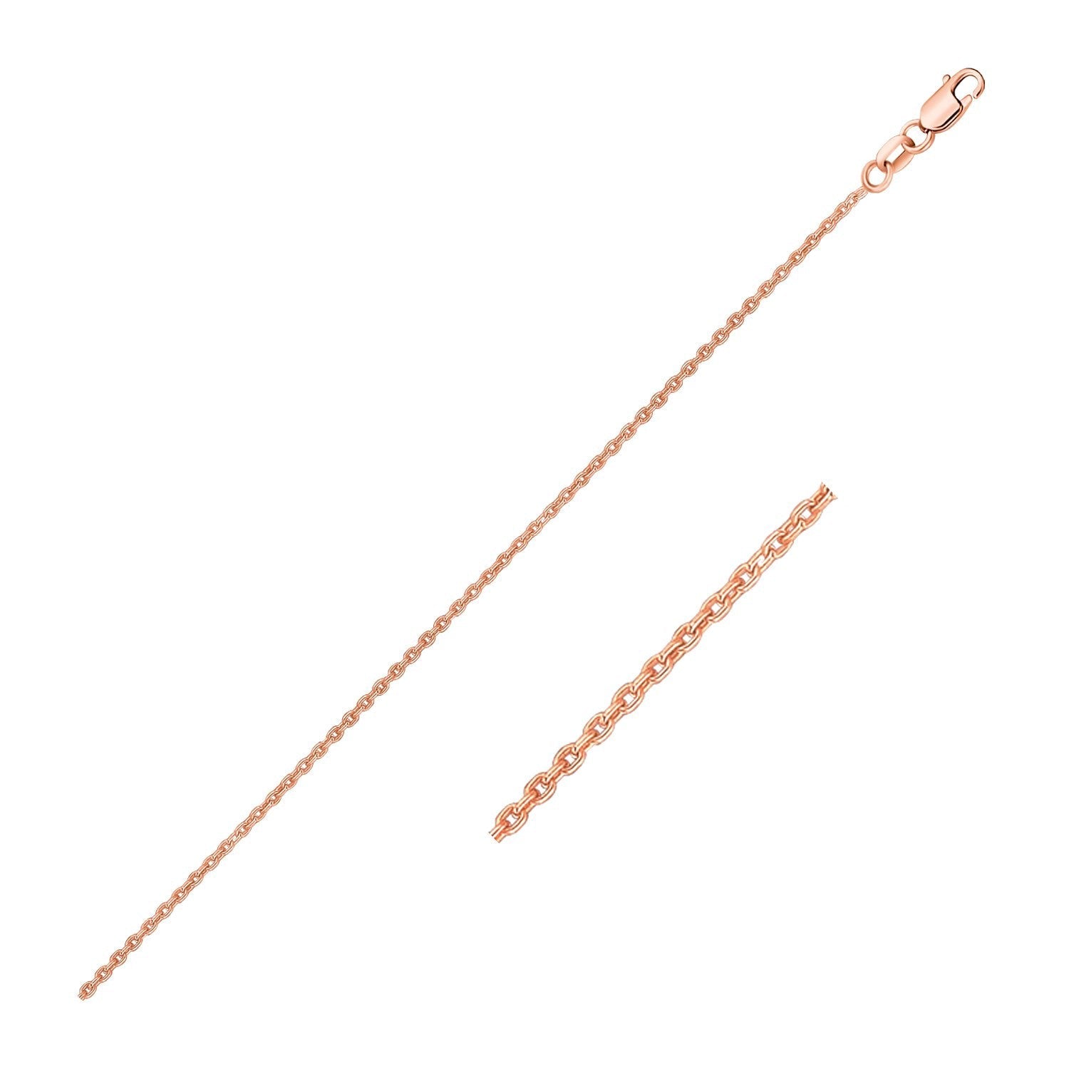 14k Rose Gold Oval Cable Link Chain 0.97mm by Bids.com