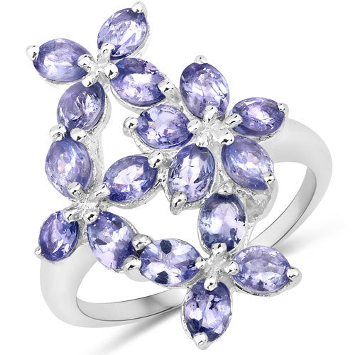 2.89 Carat Genuine Tanzanite .925 Sterling Silver Ring by Bids.com