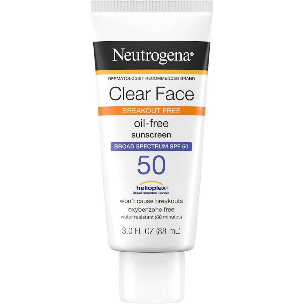 Neutrogena Sunscreen, Oil Free, Clear Face, Broad Spectrum Spf 50 3 Fl Oz