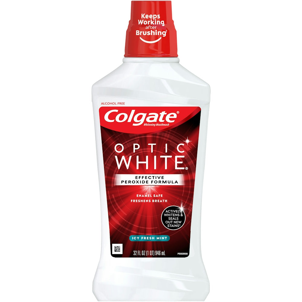 Colgate Optic White Whitening Mouthwash, Fresh Mint - 30 Fl Oz by Pasteur Pharmacy