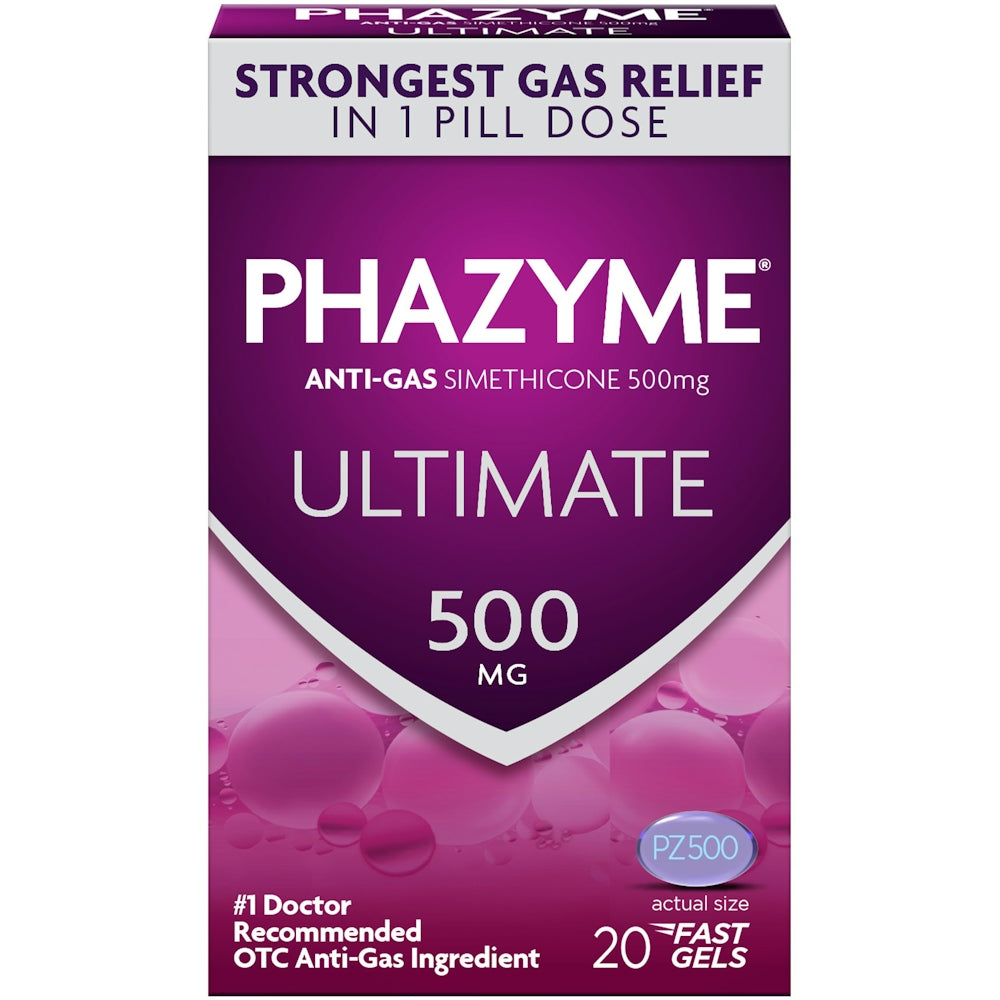 Phazyme Ultimate Gas &amp; Bloating Relief, Works In Minutes, 20 Fast Gels by Pasteur Pharmacy