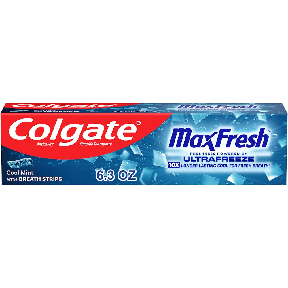 Colgate Max Fresh Whitening Toothpaste With Mini Breath Strips - Cool Mint, 6.3 Oz by Pasteur Pharmacy
