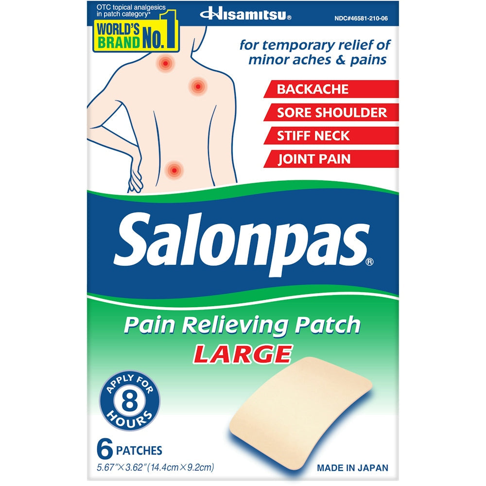 Salonpas® Large Pain Relieving Patches - 6 Count - Targeted Relief for Back &amp; Shoulders by Pasteur Pharmacy