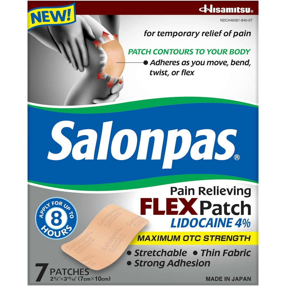 Salonpas Lidocaine 4% Pain Relieving Flex Patch - 7ct by Pasteur Pharmacy