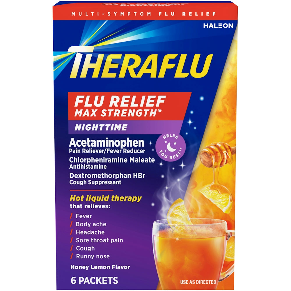 Theraflu Nighttime Max Strength Honey Lemon Flavor Relief by Pasteur Pharmacy