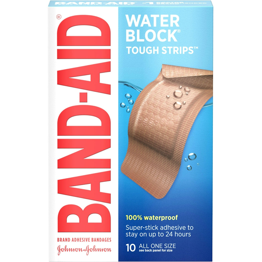 Band-Aid Brand Water Block Bandages, Adhesive, Tough Strips, All One Size by Pasteur Pharmacy