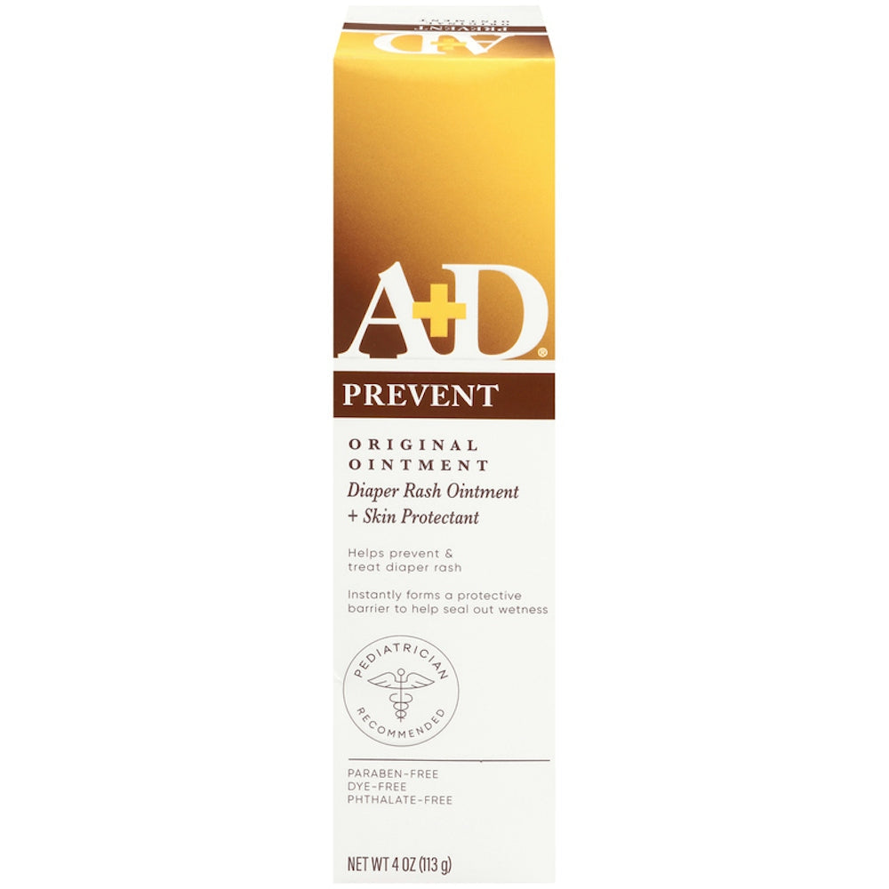 A+D Prevent Diaper Rash + Skin Protectant Original Ointment, 4 Oz 