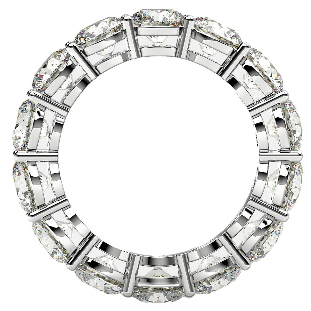 Round Cut Lab Grown Diamond Eternity Ring in 14k White Gold (6 cttw FG/VS2) by Bids.com