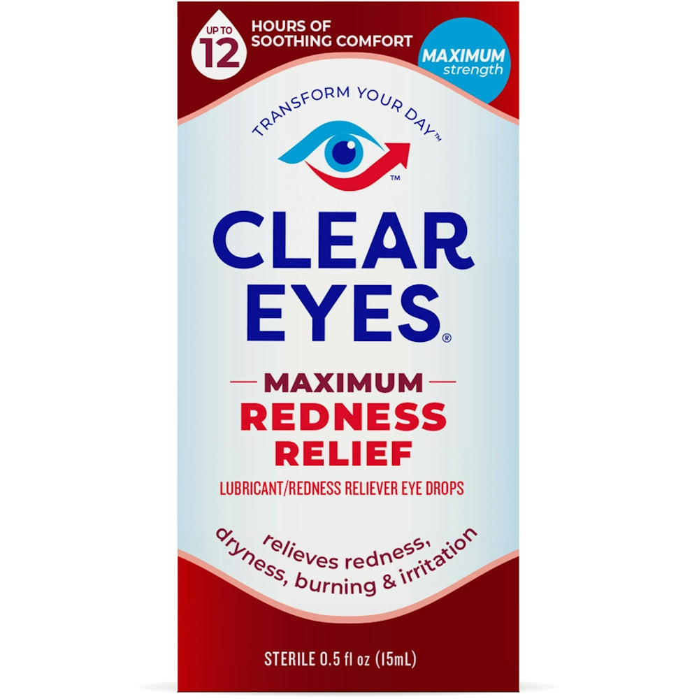 Clear Eyes Maximum Redness Relief Lubricant/Redness Reliever Eye Drops, 0.5 Fl Oz by Pasteur Pharmacy
