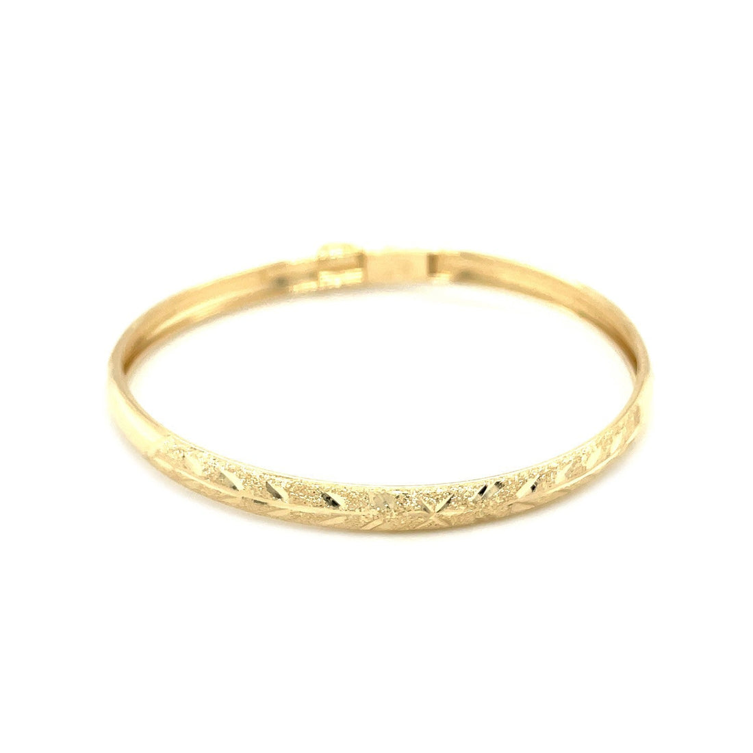 10k Yellow Gold Dome Childrens Diamond Cut Florentine Bangle by Bids.com