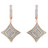 10K Rose Gold Plated Sterling Silver Round Cut Diamond Cushion Dangle Earrings (0.04 cttw, H-I Color, I2-I3 Clarity) by Bids.com