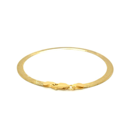 4.0mm 14k Yellow Gold Super Flex Herringbone Bracelet by Bids.com